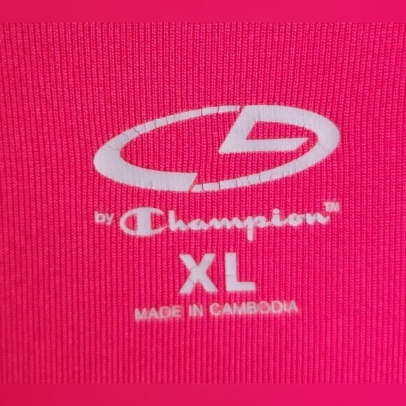 C9 by Champion Women's Pink Black Athletic Tank Top size XL Shelf Bra Zip Pocket - Picture 7 of 8